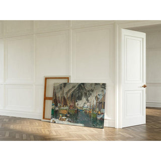 Parmi les bateaux de pêche à Svolvær, étude des Lofoten - Anna Boberg | Reproduction Tableau Décoration murale affiche copie