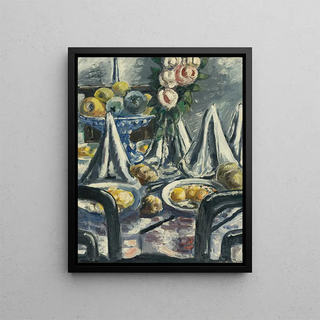 Paul Kleinschmidt - Gedeckter Tisch Mit Servietten Und Rosen Table Set With Napkins And Roses.webp