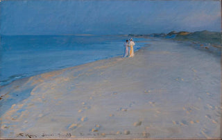 Peder Severin Kryer - Summer evening at the South beach Skagen Anna Ancher and Marie Kryer study.webp