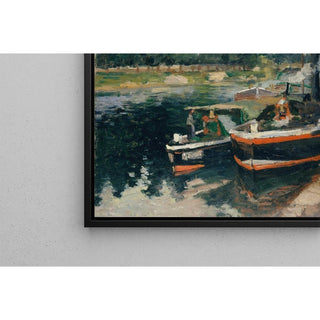 Péniches à Pontoise - Camille Pissarro | Reproduction Tableau Décoration murale affiche copie