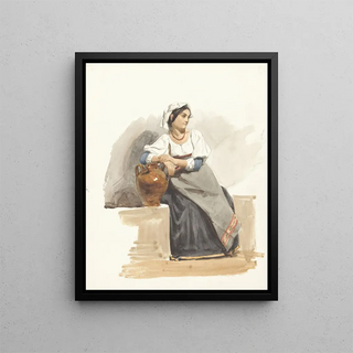 Pierre Louis Dubourcq - Kostuumstudie van een Italiaans meisje.webp