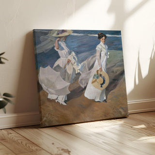 Promenade au bord de la mer - Joaquín Sorolla | Reproduction Tableau Décoration murale affiche copie