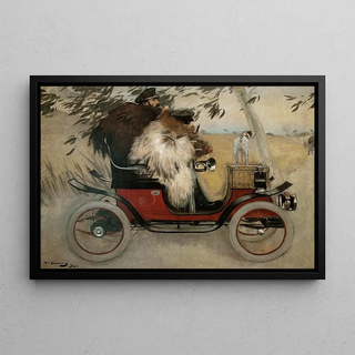 Ramn Casas - Ramon Casas And Pere Romeu In An Automobile.webp
