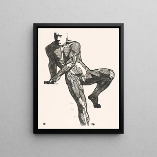 Reijer Stolk - Anatomische studie van de borst buik en beenspieren van een man.webp