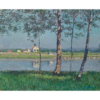 Rive de la Seine au Petit-Gennevilliers - Gustave Caillebotte | Reproduction Tableau Décoration murale affiche copie