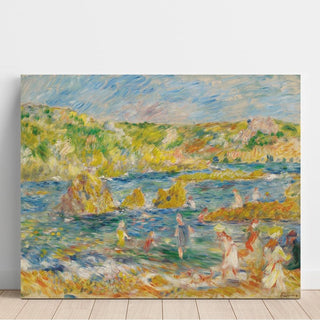 Rochers de Guernesey avec personnages Plage à Guernesey - Pierre-Auguste Renoir | Reproduction Tableau Décoration murale affiche copie