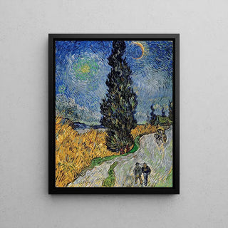 Route avec un cyprès et une étoile - Vincent van Gogh | Reproduction Tableau Décoration murale affiche copie