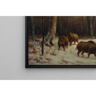 Sangliers dans la neige - Rosa Bonheur | Reproduction Tableau Décoration murale affiche copie