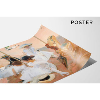 Sous l'auvent, sur la plage de Zarauz - Joaquín Sorolla | Reproduction Tableau Décoration murale affiche copie