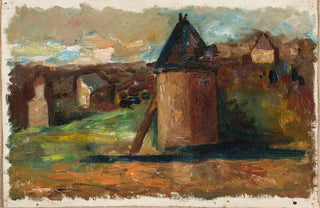 Tadeusz Makowski - Pejza z zabudowaniami miejskimi.webp