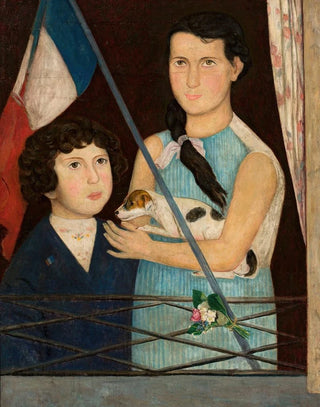 Tadeusz Makowski - Two children with a French flag.webp