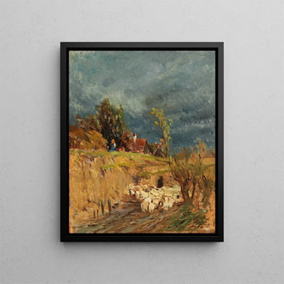 Tina Blau - A brewing storm over Haslau.webp