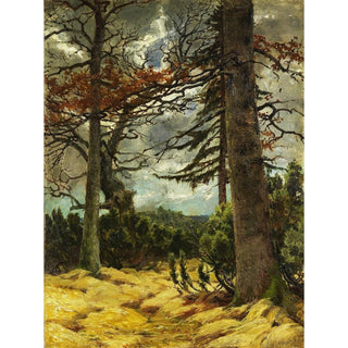 Troncs de chêne au pré-printemps - Franz Marc | Reproduction Tableau Décoration murale affiche copie