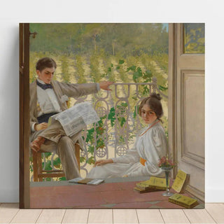 Un après-midi sur le porche - Vittorio Matteo Corcos | Reproduction Tableau Décoration murale affiche copie