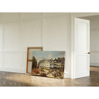 Un marché sur le Römerberg à Francfort - Christian Georg Schütz | Reproduction Tableau Décoration murale affiche copie