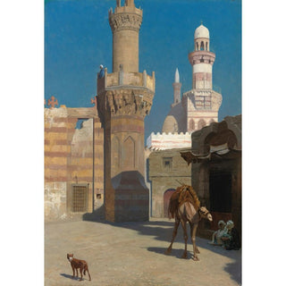 Une Journée Chaude au Caire Devant La Mosquée - Jean-Léon Gérôme | Reproduction Tableau Décoration murale affiche copie