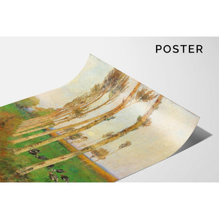 Une avenue bordée de peupliers avec des dindes - Marie Egner | Reproduction Tableau Décoration murale affiche copie