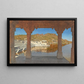 Vasily Vereshchagin - Rajnagar Marble Embankment Decorated with BasReliefs on a Lake in Udaipur.webp