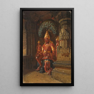 Vasily Vereshchagin - Statue of Vishnu at the Temple of Indra at Ellora.webp