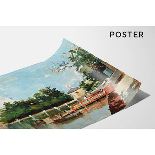 Vue du débarcadère dans les jardins du Retiro, Madrid - Joaquín Sorolla | Reproduction Tableau Décoration murale affiche copie