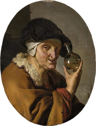 Willem Van Mieris - An Old Woman with Urine Glass The Quack.webp