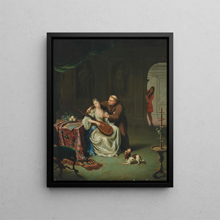 Willem Van Mieris - Tartuffe et lmire supris par Damis fils dOrgon.webp