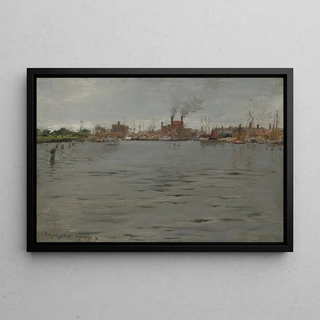 William Merritt Chase - Harbor Scene Brooklyn Docks.webp