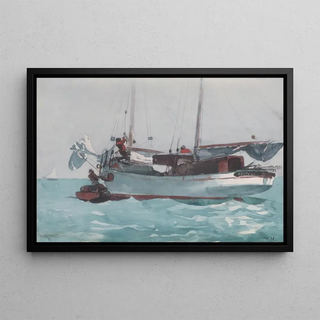 Winslow Homer - Taking on Wet Provisions Schooner Marked Newport K W.webp