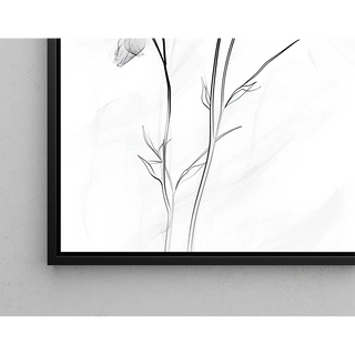 Black and White Design Poster - Floral Evaporation