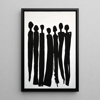 Black and White Design Poster - Solid Silhouettes