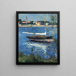 Boat at anchor on the Seine in Argenteuil - Gustave Caillebotte | Art print Wall decoration painting poster copy