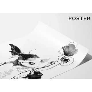 Black and White Design Poster - Floral Evaporation