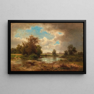Adolf Chwala - Open Landscape With Pond.webp