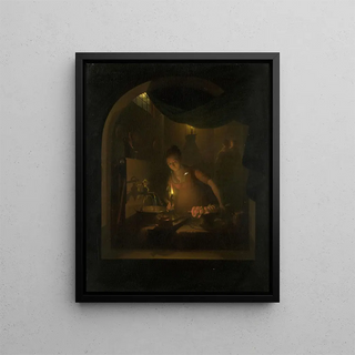 Adriaan Meulemans - Kitchen by Lamplight.webp