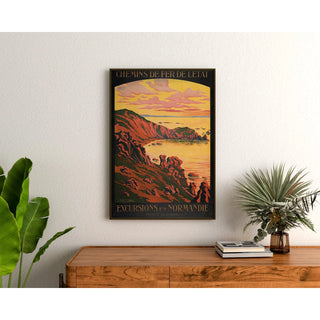 Affiche La Hague vintage – Excursions en Normandie Nez de Jobourg