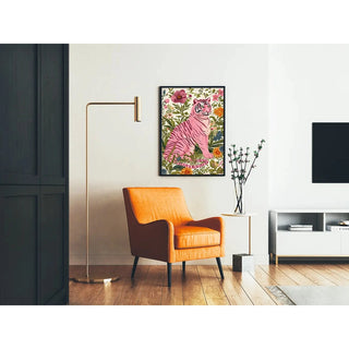 Affiche animalière - Tigre Rose Floral