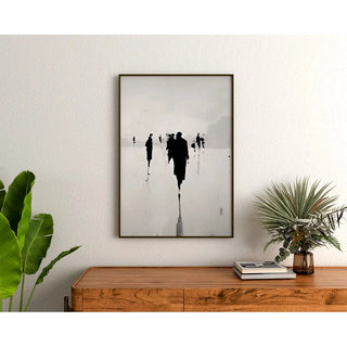 Affiche design noir et blanc - Silhouettes Urbaines