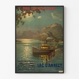Affiche vintage PLM - Lac d'Annecy par François-Charles Cachoud