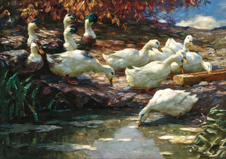 Alexander Koester - Twelve Ducks at the Fountain.webp