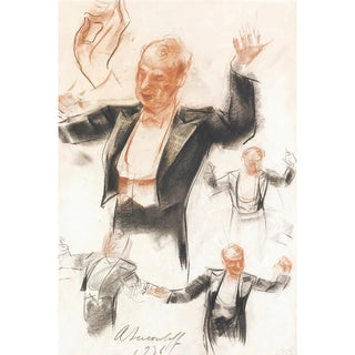 Alexandre Jacovleff - Sergei Kusevitsky Conducting The Boston Symphony Orchestra.webp