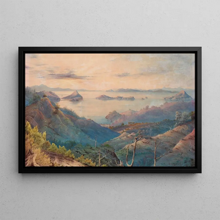 Alfred Sharpe - Sunset on the Kikowhakarere Gorges at Coromandel.webp