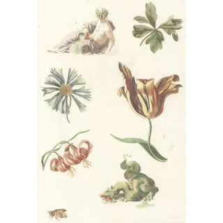 Anonymous - Riviergod een draak en vier bloemen.webp