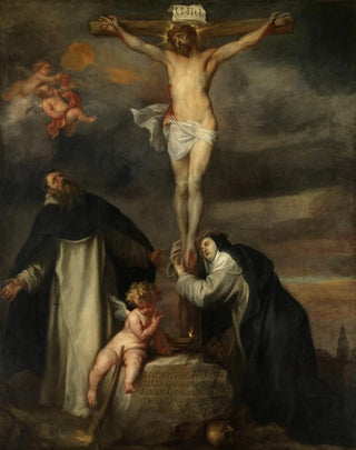Anthony van Dyck - Christ on the Cross with Saint Catherine of Siena Saint Dominic and an Angel.webp