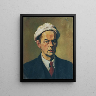 Anton Hula - Selbstbildnis mit weier Mtze.webp