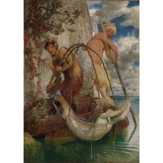 Arnold Bcklin - Two fishing Pans.webp
