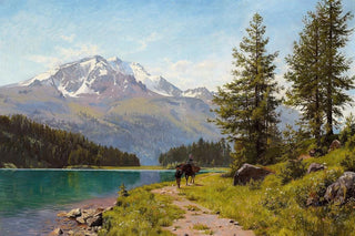 August Fischer - En sommerdag ved Silssen i Schweiz.webp