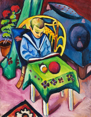 August Macke - Junge mit Buch und Spielsachen.webp