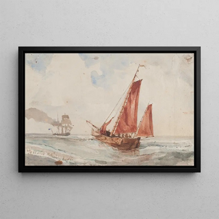 Bror Jacob Adelborg - Hollndskt fiskefartyg i bakgrunden korvetten Ordd.webp