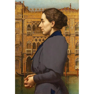 Carl Freiherr von Pidoll zu Quintenbach - Portrait of Anna Cossmann before Ca dOro in Venice.webp