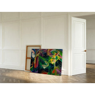 Cerfs dans le jardin du monastère - Franz Marc | Reproduction Tableau Décoration murale affiche copie